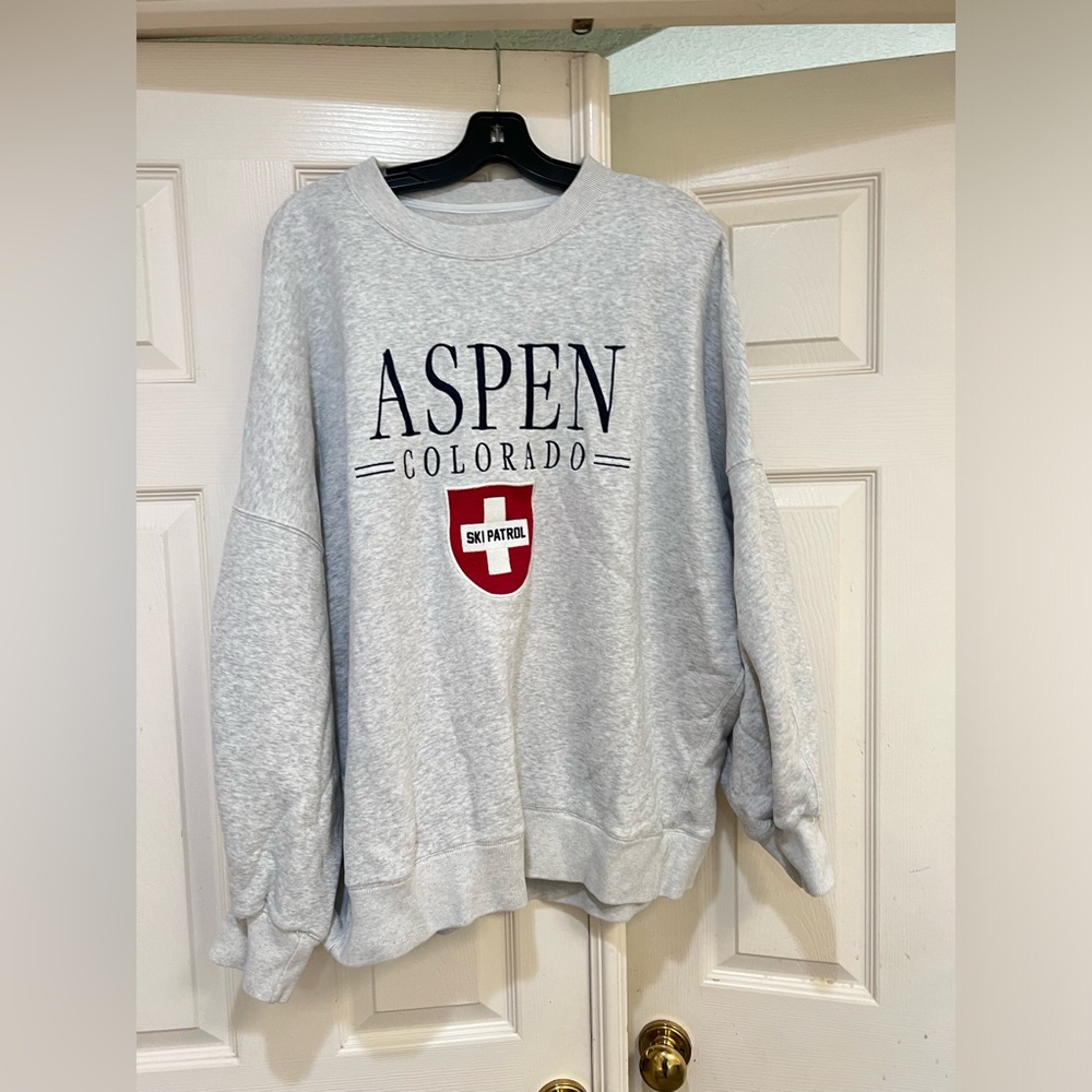 Abercrombie & Fitch Aspen Colorado Ski Patrol Sweatshirt Gray Soft XL Unisex